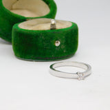 Sterling Silver CZ Solitaire Engagement Ring Vintage c1970 Size N