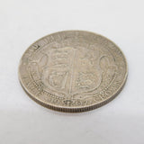 King Edward VII .925 Silver Half Crown Coin Antique 1907 Fine Condition