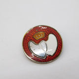 Sterling Silver & Red Enamel Blood Donation Brooch Vintage 1978 Birmingham