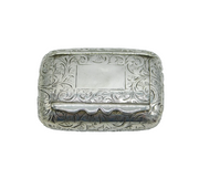 Victorian Sterling Silver Floral Pattern Snuff Box Antique 1889 Birmingham