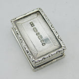 Sterling Silver Cast Floral Pattern Pill Box Vintage 2002 Birmingham