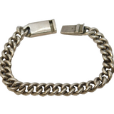 Zambian Sterling Silver Chunky Curb Link Chain Bracelet Vintage c1970s