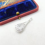 Sterling Silver Crystal Droplet Charm Pendant Vintage c1970