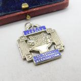 Sterling Silver & Enamel National Operatic & Dramatic Fob Medal 1970 Birmingham
