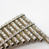 Mexican Sterling Silver Panpipes Musical Large Brooch Vintage c1970s