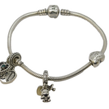 Pandora Sterling Silver Bracelet & Charms Contemporary c2010