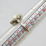 Sterling Silver Pearl & Marcasite Floral Art Deco Band Ring Antique c1930 Size Q