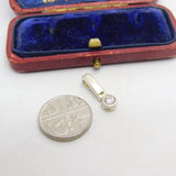 Sterling Silver Diamond Paste Drop Charm Pendant Vintage c1970