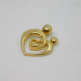 Sterling Silver Gilt Entwined Hearts Contemporary Pendant Vintage c1990