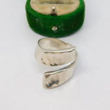 Sterling Silver Large Planished Crossover Band Ring Vintage c1970 Size X UK