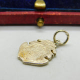 Sterling Silver Mexican Coin Cut Out Crest Charm Pendant Antique c1940