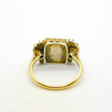 18th Century 18ct Gold, Green Paste, Ruby Mourning Ring Antique c1790