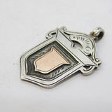 Sterling Silver & Gold Fronted Sporting Fob Medal Antique 1922 Birmingham