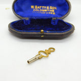 Brass and Cut Steel Watch Key Size 3mm  Charm Pendant Mid-Century c1950