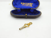 Brass and Cut Steel Watch Key Size 3mm  Charm Pendant Mid-Century c1950