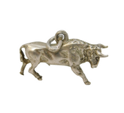 Sterling Silver Taurus Bull Charm Pendant Vintage c1970