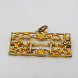 Victorian 9ct Gold Fronted Floral Buckle Pendant Antique c1890s