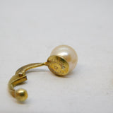Sterling Silver Gilt Pearl Set Clip-On Earrings Vintage c1970