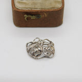 Sterling Silver Comedy & Tragedy Masks Charm Pendant Vintage c1970