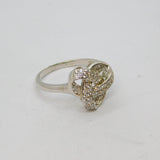 Sterling Silver Sparkling CZ Knot Front Dress Ring Vintage c1990 Size V