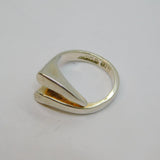 Sterling Silver Curved Open Front Dress Band Ring Contemporary c2000 Size L
