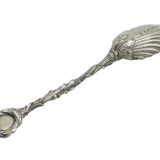 Victorian Cast Sterling Silver Floral Pattern Sugar Spoon Antique 1838 London