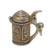 Sterling Silver Lidded Stein Tankard Charm Pendant Vintage c1970