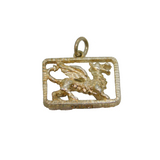 Sterling Silver Framed Dragon Form Pendant Vintage c1970s