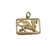 Sterling Silver Framed Dragon Form Pendant Vintage c1970s