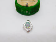 Sterling Silver Doublet Opal Drop Charm Pendant Vintage c1970