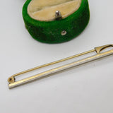 Sterling Silver Gilt & Topaz Set Sceptre Form Bar Brooch Antique c1920 Art Deco