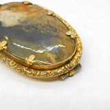 Victorian Rolled Gold & Moss Agate Dress Brooch Antique c1860