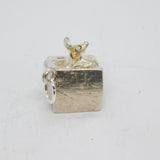 Sterling Silver Mouse In Cheese Wedge Charm Pendant Vintage c1970