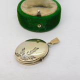 Sterling Silver Gilt Floral Pattern Locket Pendant Vintage c1970