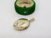 Sterling Silver Gilt Floral Pattern Locket Pendant Vintage c1970