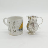 George II Sterling Silver Floral Sparrow Beak Cream Jug Antique 1743 London
