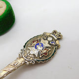 Victorian Sterling Silver Gilt & Enamel Temple Building Toronto Spoon Antique
