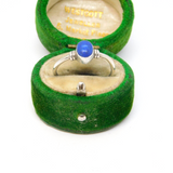 Sterling Silver Lapiz Lazuli Cabochon Ring Vintage c1970 Size M 1/2
