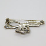 Sterling Silver Art Deco Marcasite Bow Form Brooch Pin Antique c1930's