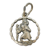Sterling Silver St Christopher Charm Pendant Vintage c1970