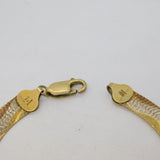 Italian Sterling Silver Three-Tone Gilded Herringbone Bracelet Vintage c1970