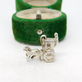 Sterling Silver Horse & Carriage Charm Pendant Vintage c1970