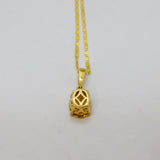 Gold On Sterling Silver Faceted Citrine Flat Anchor Chain Necklace Modern c2000