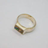 Sterling Silver Mamo Jo Studio Abalone Signet Ring Contemporary c2000 Size W