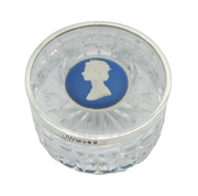 Elizabeth II Sterling Silver Cut Glass Wedgwood Jubilee Paperweight Vintage