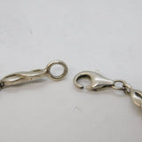 Sterling Silver & Small Diamond Set Heart Panel Bracelet Vintage c1990s
