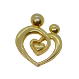 Sterling Silver Gilt Entwined Hearts Contemporary Pendant Vintage c1990