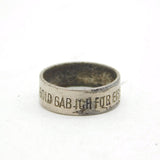Austo Hungarian WWI Gold Gab Ich Fur Eisen Gold for Iron Band Ring Antique 1914