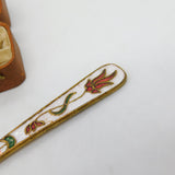 19th Century Russian Brass & Colourful Enamel Floral Teaspoon c1880 Antique