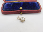 Sterling Silver Diamond Paste Drop Charm Pendant Vintage c1970